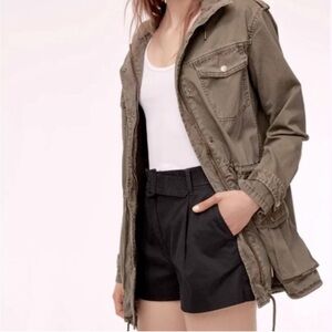 SzXS Talula Trooper Military Utility Jacket distressed/faded olive green…